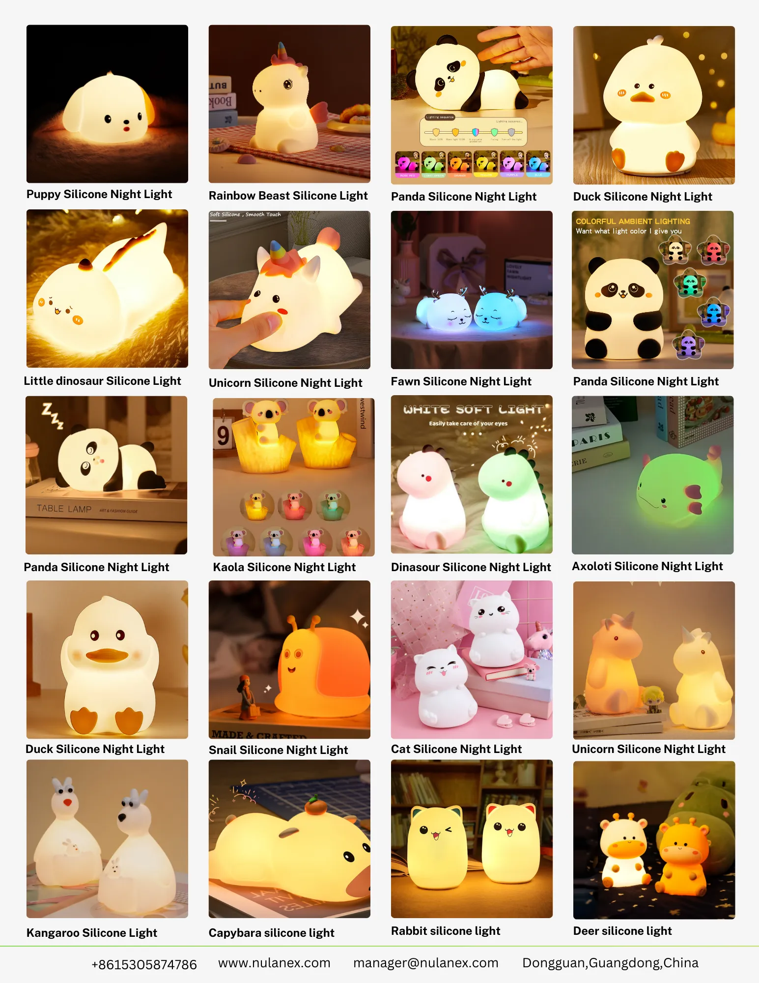 animal silicone night lights