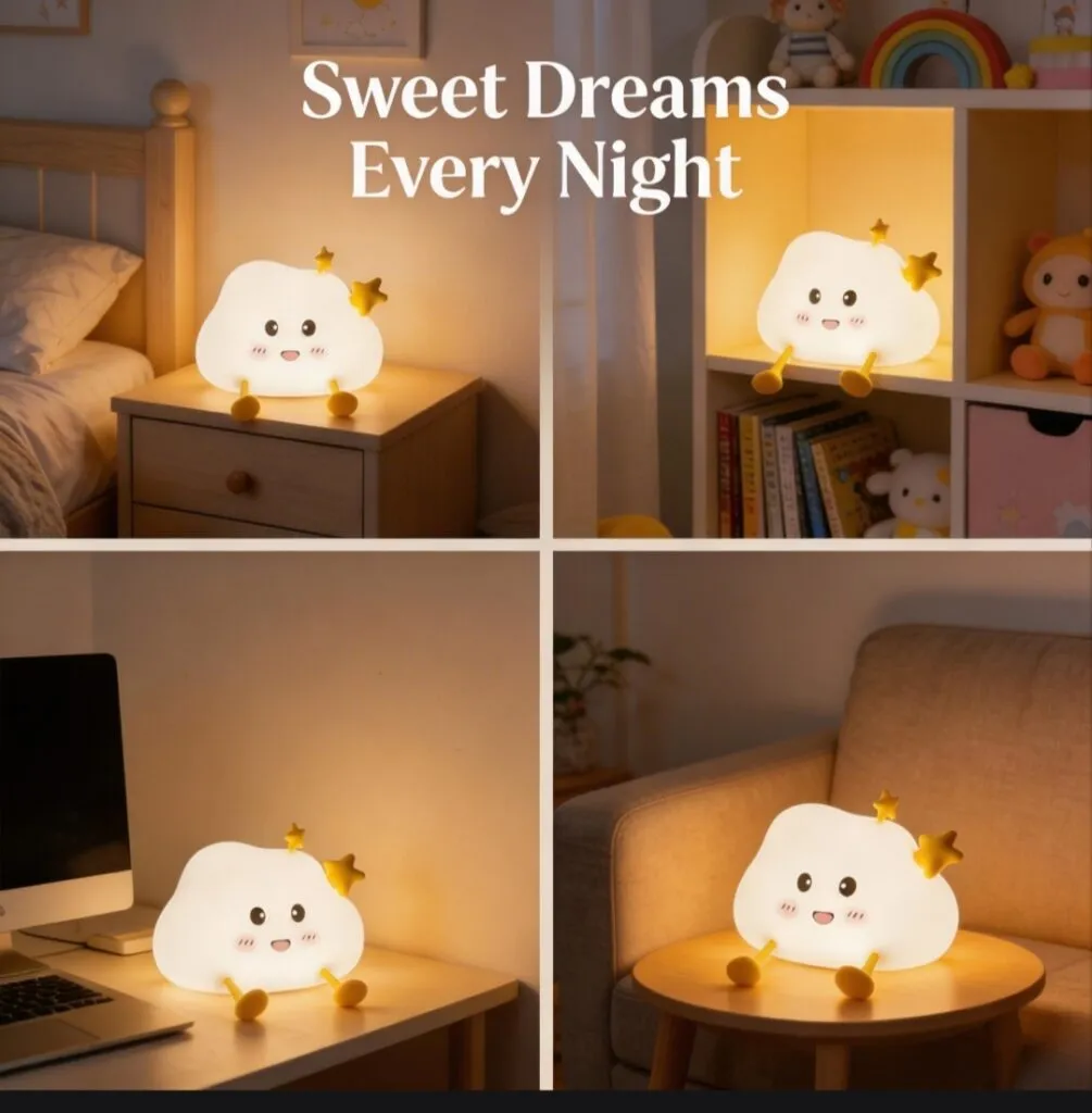 cloud silicone night light with timer