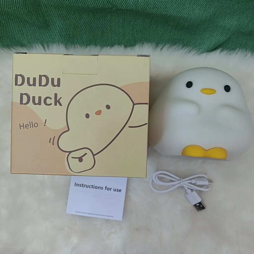 soft silicone duck night light for kids