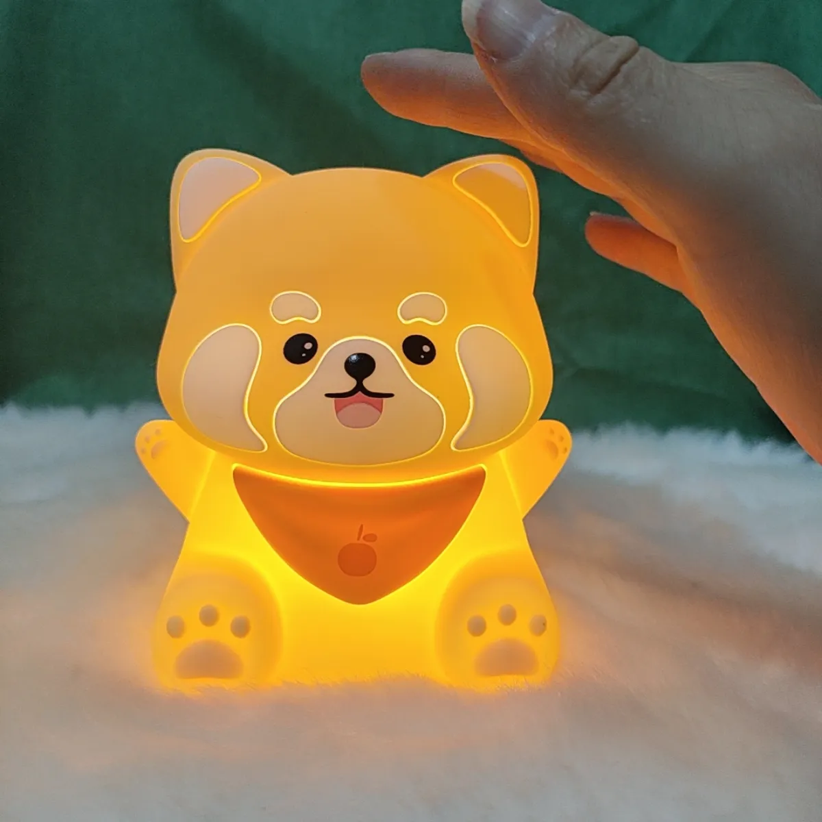 cute raccoon silicone night light rechargeable LED bedside lamp