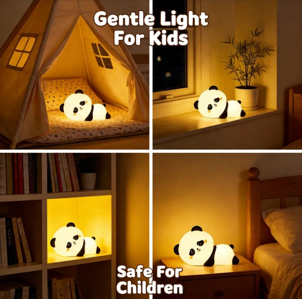 silicone panda night lamp