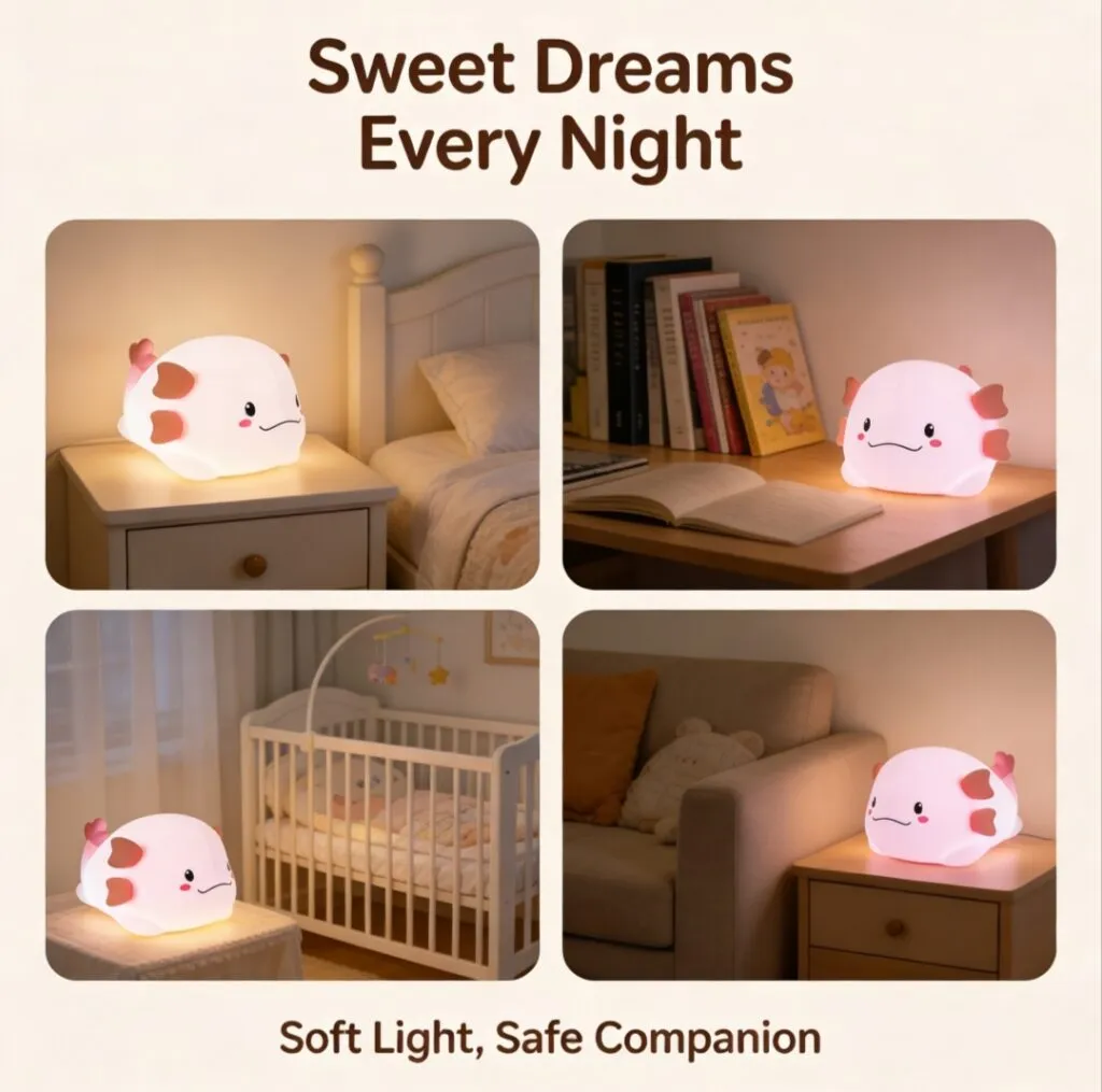 cute axolotl night light