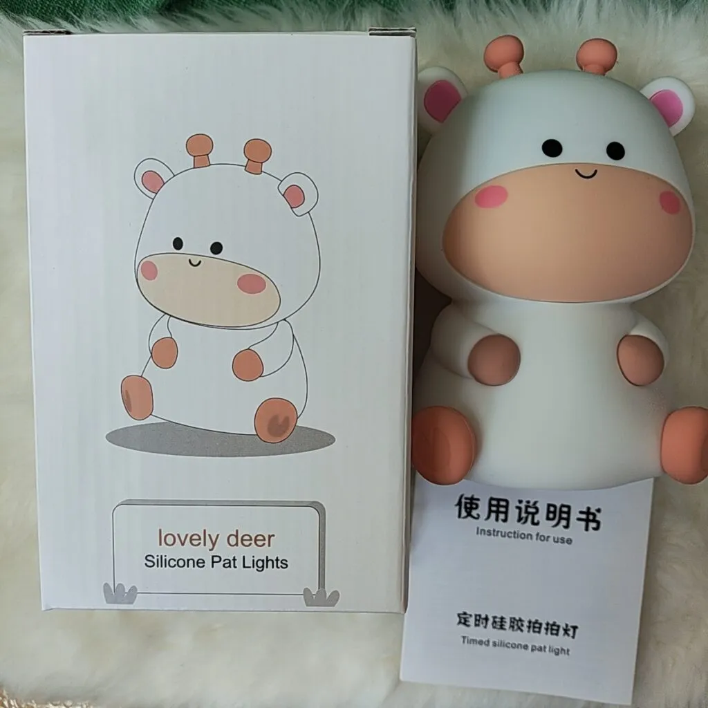 kids deer night light tap control function