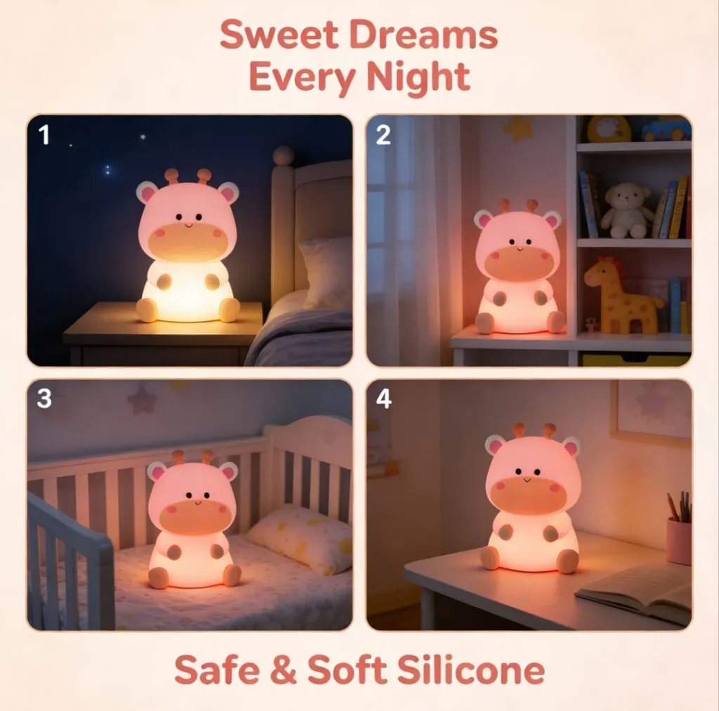 rechargeable deer silicone lamp USB charging
