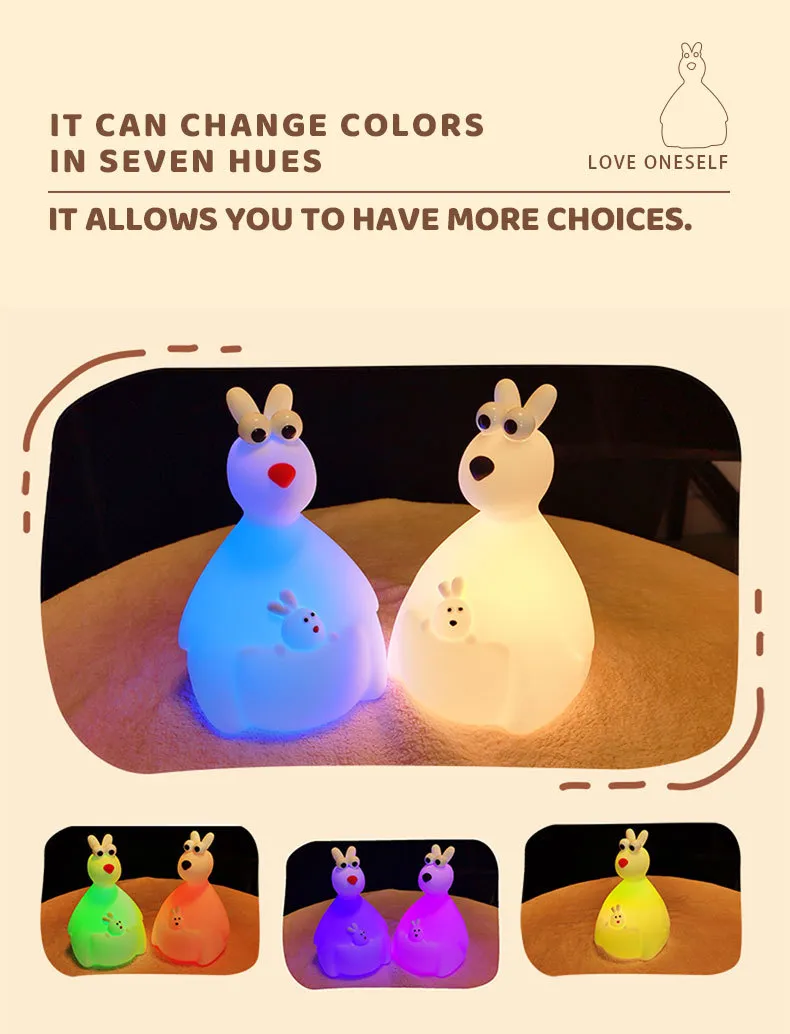 color changing kangaroo bedside lamp for children