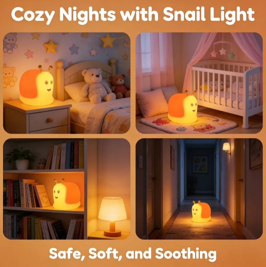 snail bedside lamp with timer function