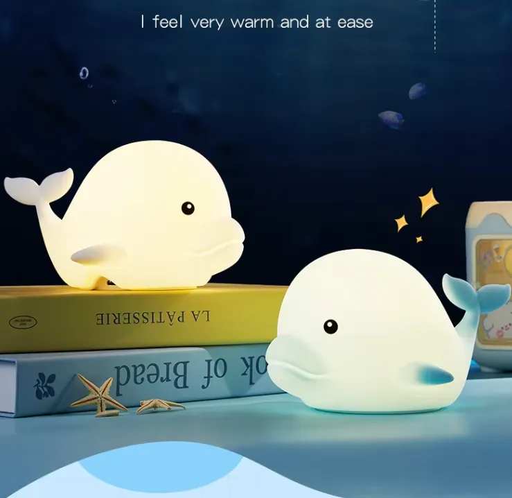 soft silicone dolphin night light for gift shop