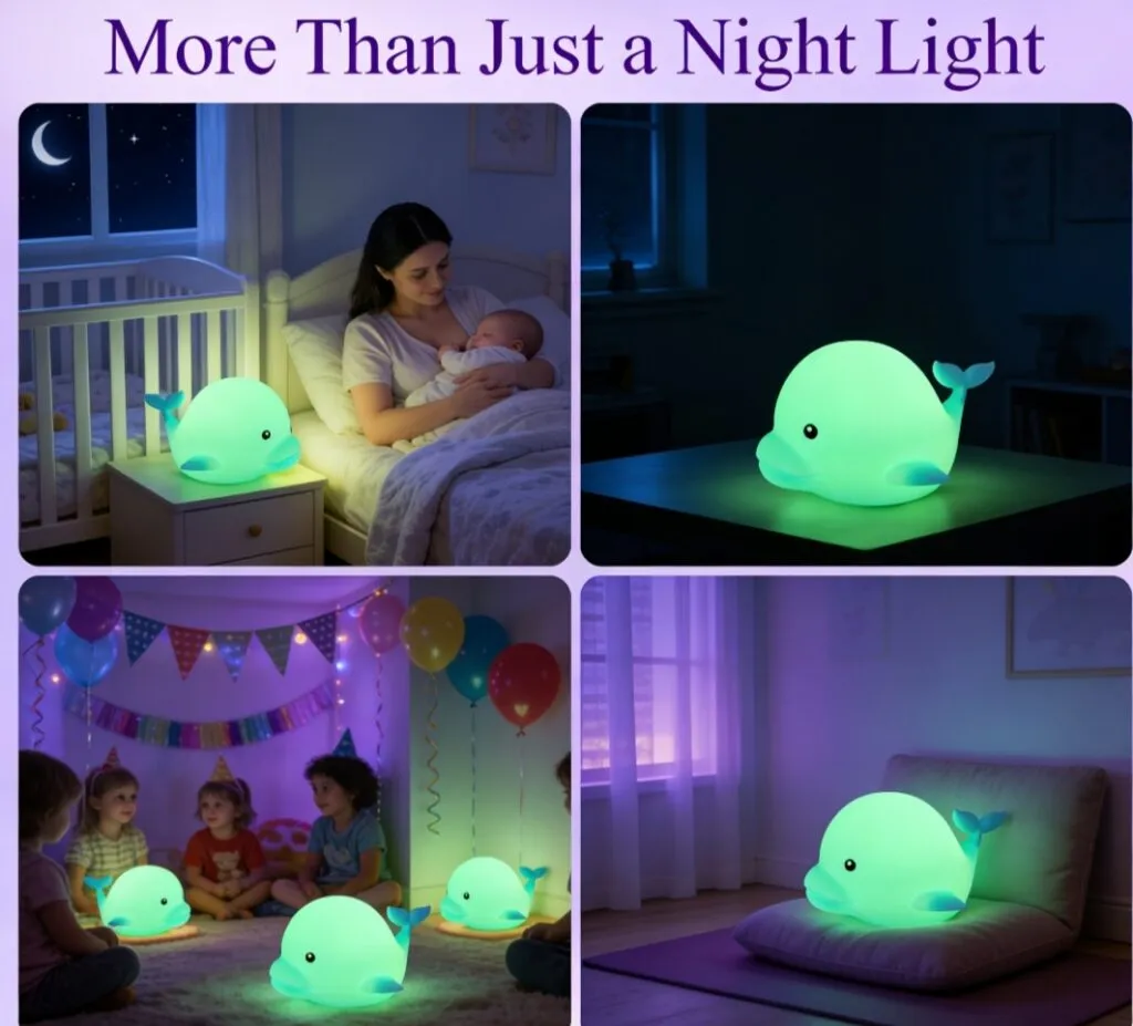 RGB dolphin bedside light